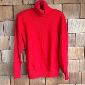Neiman Marcus Bold Red Turtleneck Sweater